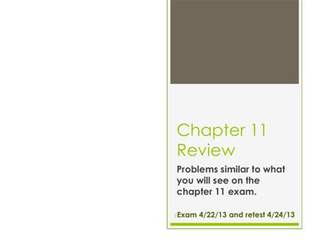 Chapter 11 Review