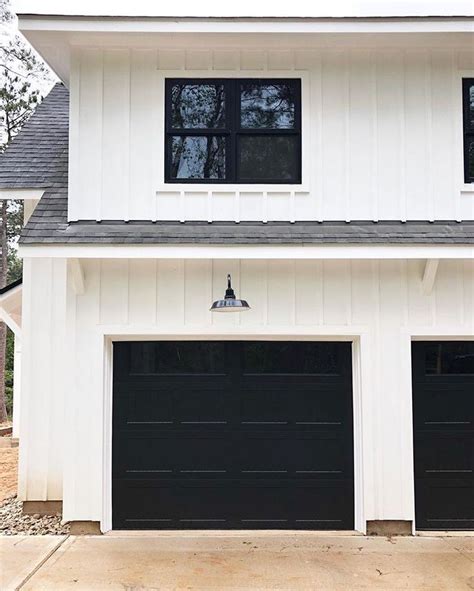 Modern Farmhouse Black Garage Doors / Black Raised Panel Garage Doors ...