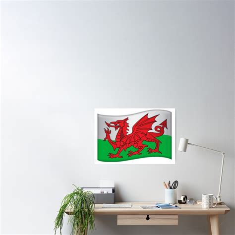 "Welsh flag emoji" Poster for Sale by Anne1458 | Redbubble