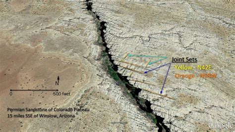 Joint network in the Coconino Sandstone about 15 miles SSE of Winslow ...