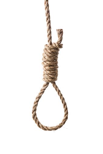 Hangmans Noose Real Frayed Rope Isolated On White Stock Photo ...