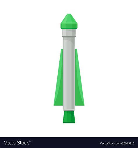 Gray with green rocket Royalty Free Vector Image