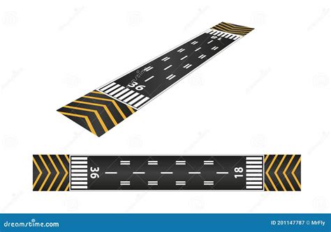 Airport Runways For Taking Off And Landing Aircrafts Vector ...