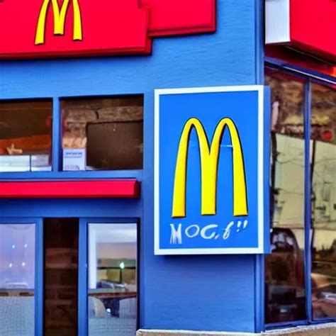 McDonald's Restaurant, Blue themed, blue colors, 4k, | Stable Diffusion ...