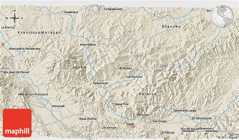 Shaded Relief 3D Map of Danlí