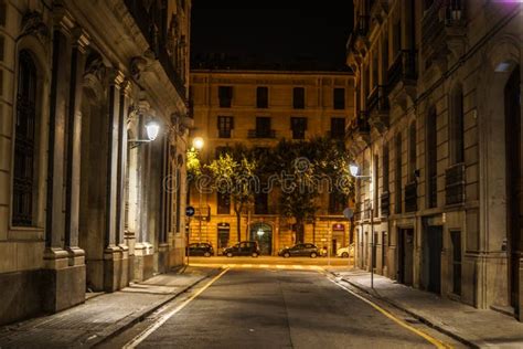 Spain Barcelona Skyline Night View Stock Image - Image of architecture ...