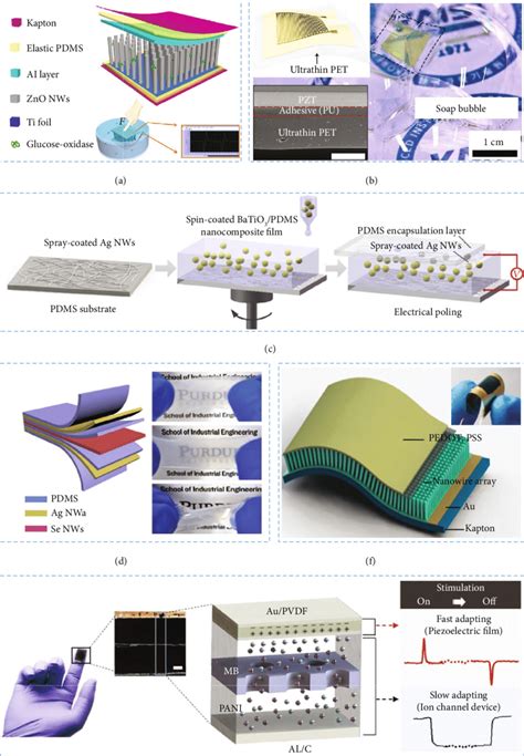 Piezoelectric materials were studied to fabricate NGs. (a) The e-skin ...