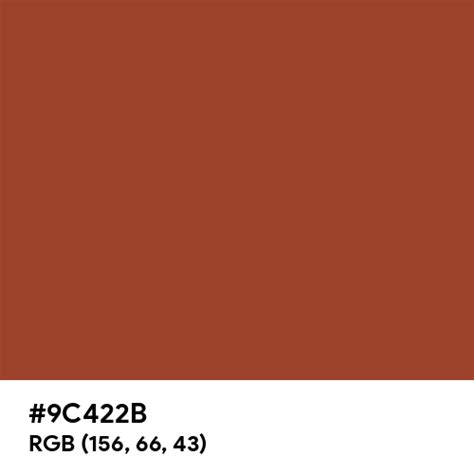 Natural Auburn color hex code is #9C422B