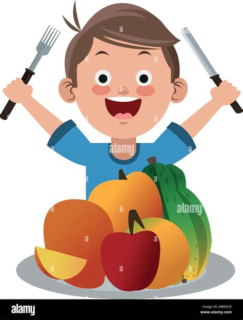 Boy Eating Healthy Clipart Images