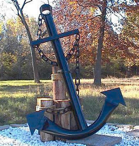 Large Black Ship's Anchor Wall Garden Decor 5.7' Metal Nautical Art ...