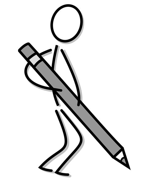 Stick Figure with Pencil Vector Clipart image - Free stock photo ...