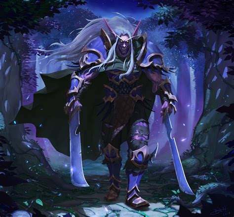 Demon of Ashenvale - Night Elf fury warrior art : r/wow