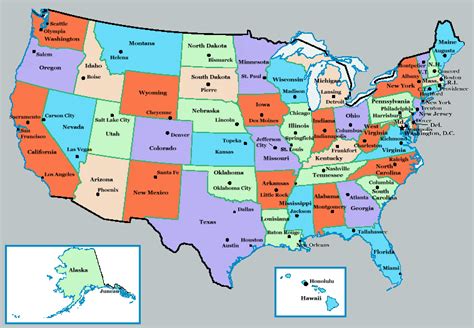 Printable State Capitals Map