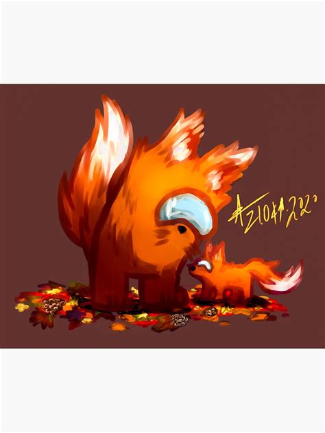 "Among Us Orange Fox" Sticker for Sale by Xenyra | Redbubble