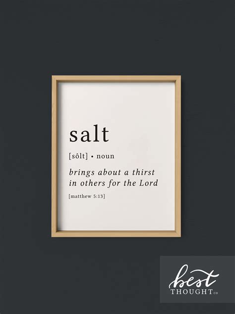 a framed photo with the words salt on it and an image of a black background