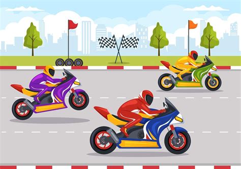 campeonato de carreras de motos en la ilustración de la pista de ...