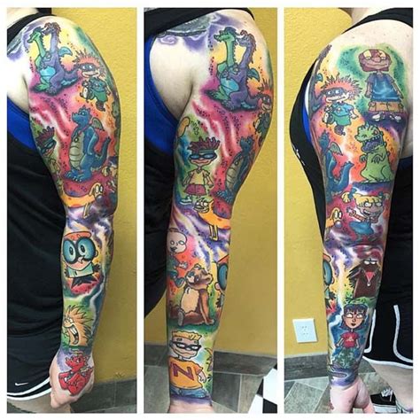 Cartoon Tattoo Sleeve - Best Tattoo Ideas Gallery | Cartoon character ...