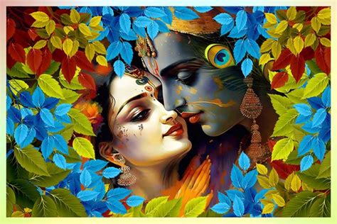 radha krishna love modern art painting