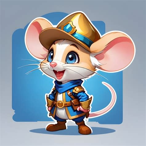 Cute Super Deformed Character Rat Stock Illustration - Illustration of ...