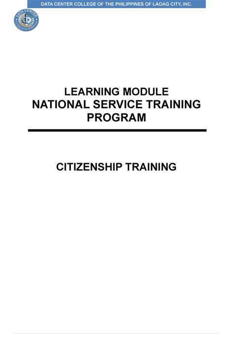 Civil service Training Services - LEARNING MODULE NATIONAL SERVICE ...