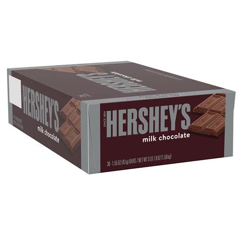 Hershey's, Milk Chocolate Standard Bar Box, 1.55 Oz., 36 Ct. - Walmart ...