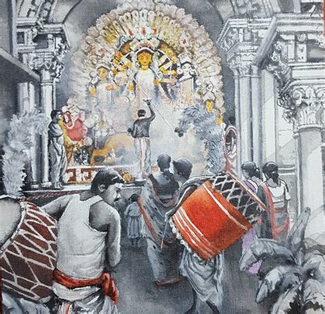 Durga puja Painting by Amlan Dutta | Saatchi Art