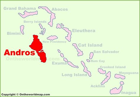 Andros location on the Bahamas Map - Ontheworldmap.com