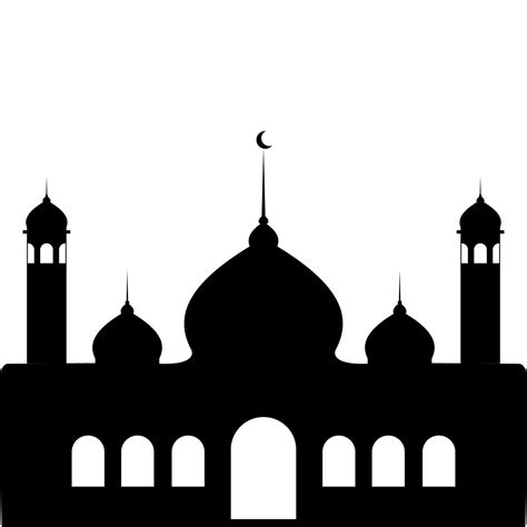 Illustration of Islamic Mosque Silhouette Vector 7438242 Vector Art at ...