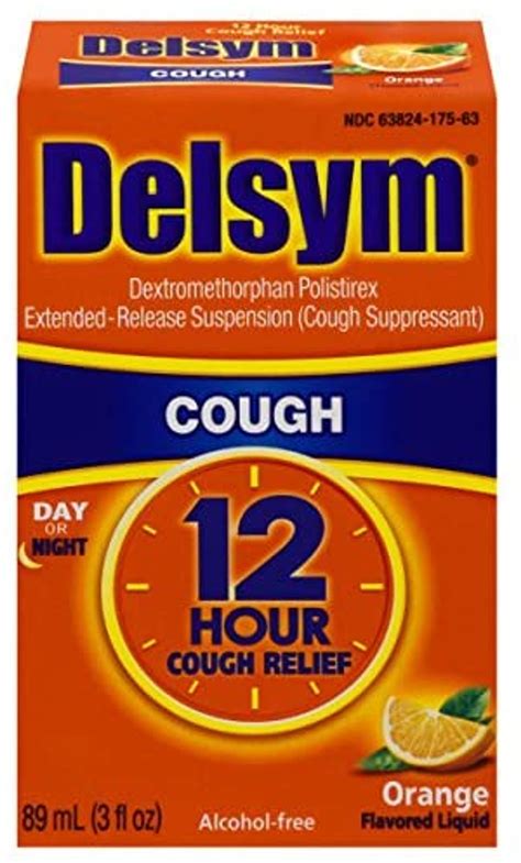 Delsym Adult Cough Suppressant Orange Flavored Liquid, 3 oz