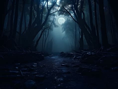 Dark forest with a full moon - Impossible Images - Unique stock images ...