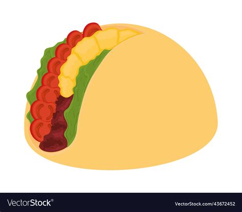 Taco flat icon Royalty Free Vector Image - VectorStock