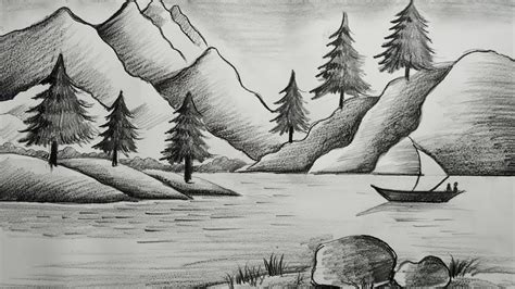 Landscape Pencil Drawing Easy Hd Pencil Drawing Scenery Landscapes ...