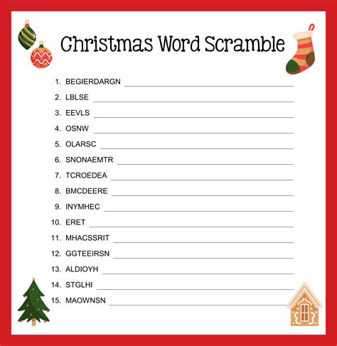 10 Best Christmas Word Scramble Printable Game | Images and Photos finder