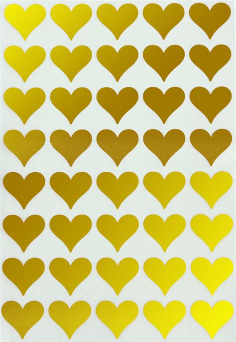 Royal Green Adhesive Heart Stickers Gold Labels 3/4 inch for Art and ...