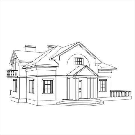 Easy House Drawing Sketch