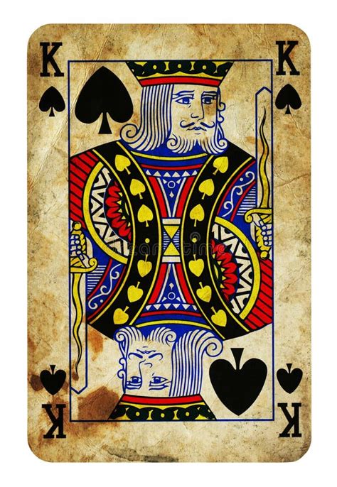 King of Spades Vintage Playing Card - Isolated on White Stock ...