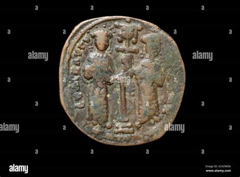 Byzantine Follis coin of Constantine X Stock Photo - Alamy