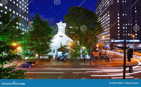 Sapporo Clock Tower editorial stock photo. Image of illuminated - 32014028