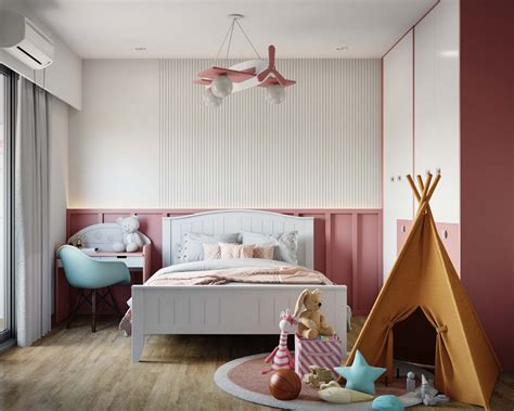 Minimalistic White And Pink Bedroom Design With Fluted Panelling | Livspace