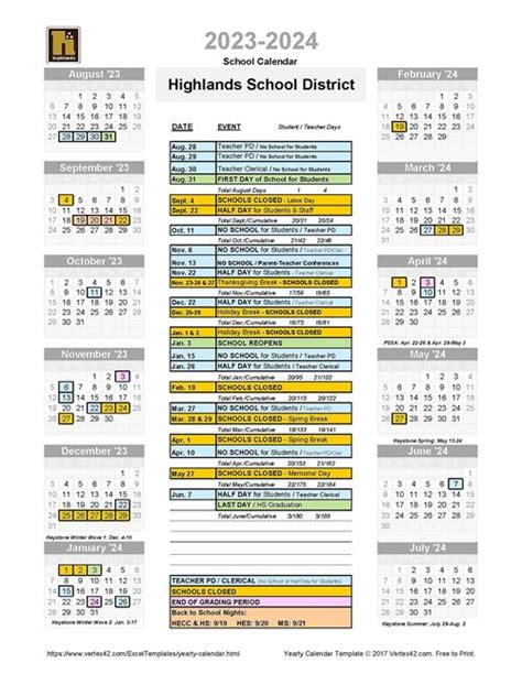 Highland School District Calendar 2025 - Eliza Hermina