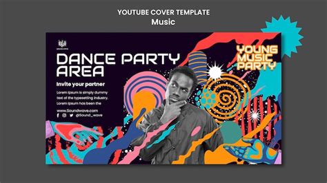 Free PSD | Abstract music festival youtube cover template