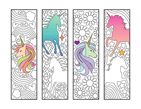 Unicorn Bookmarks – PDF Zentangle Coloring Page – Scribble & Stitch ...