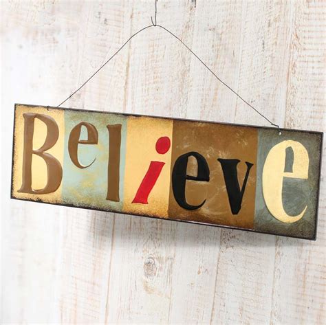 Metal "Believe" Sign - On Sale - Home Decor - Home Decor - Factory ...