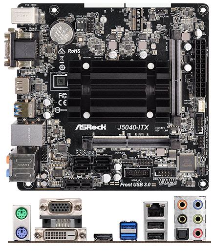 ASRock J5040-ITX (Intel Pentium Silver J5040 4x2.0Ghz, 4x SATA ...