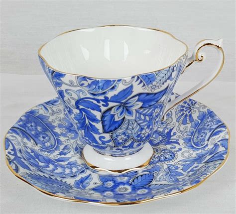 Berkeley Square Tea Cup and Saucer Blue Paisley | Tea cups, Blue tea ...