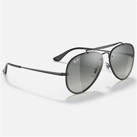 Ray-Ban Blaze Aviator Sunglasses with Grey Lenses in Matte Black | Shop NFM