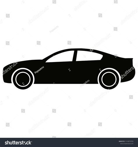 Simple Black Car Icon Side View Stock Vector (Royalty Free) 1516879703 ...