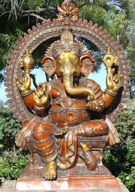 PREORDER Large Brass Hindu Statue of Ganesha the "Remover of Obstacles ...