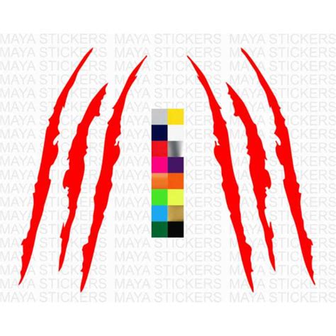 Monster claw stickers in custom colors and sizes