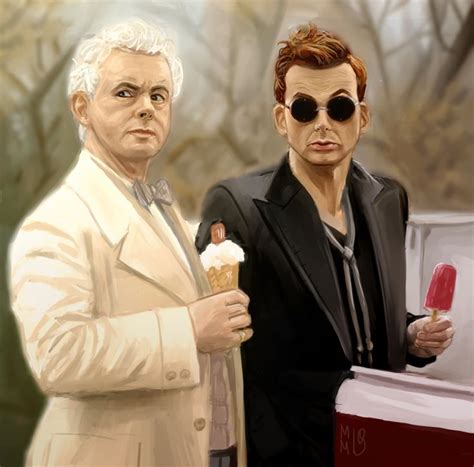 Aziraphale and Crowley | Good Omens | by morgenmuffel #goodomens #art